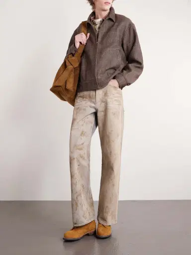Visvim Strato Leather-Trimmed Linen and Wool-Blend Twill Jacket - Men | Thumbnail 2 Visvim Strato Leather-Trimmed Linen and Wool-Blend Twill Jacket - Men | Thumbnail 2