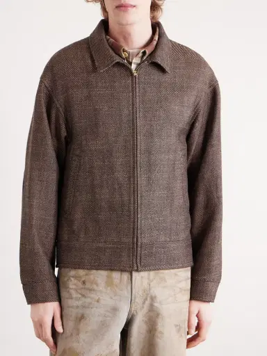 Visvim Strato Leather-Trimmed Linen and Wool-Blend Twill Jacket - Men | Thumbnail 3 Visvim Strato Leather-Trimmed Linen and Wool-Blend Twill Jacket - Men | Thumbnail 3