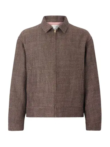 Visvim Strato Leather-Trimmed Linen and Wool-Blend Twill Jacket - Men | Thumbnail 1 Visvim Strato Leather-Trimmed Linen and Wool-Blend Twill Jacket - Men | Thumbnail 1