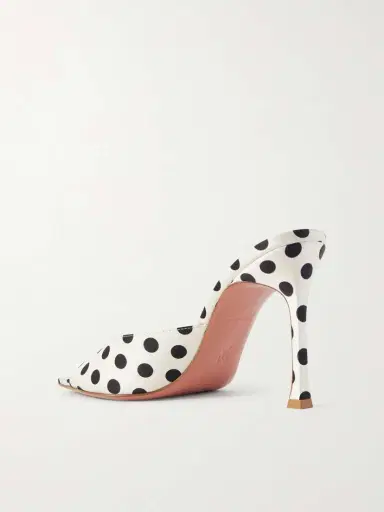 Amina Muaddi Alexa Polka-dot Satin Mules | Thumbnail 3 Amina Muaddi Alexa Polka-dot Satin Mules | Thumbnail 3