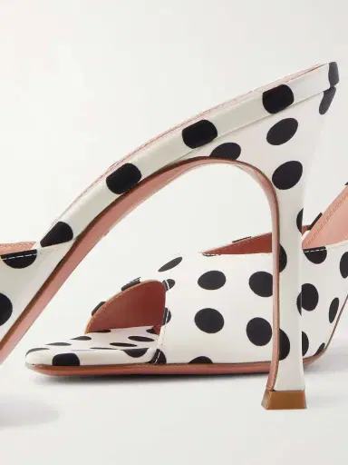 Amina Muaddi Alexa Polka-dot Satin Mules | Thumbnail 5 Amina Muaddi Alexa Polka-dot Satin Mules | Thumbnail 5
