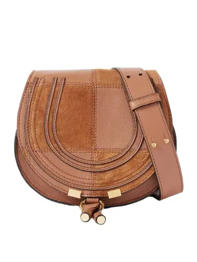 Chloé Marcie Patchwork Leather And Suede Shoulder Bag | Thumbnail 1 Chloé Marcie Patchwork Leather And Suede Shoulder Bag | Thumbnail 1