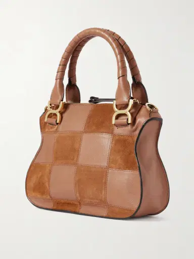 Chloé Marcie Patchwork Leather And Suede Shoulder Bag | Thumbnail 3 Chloé Marcie Patchwork Leather And Suede Shoulder Bag | Thumbnail 3
