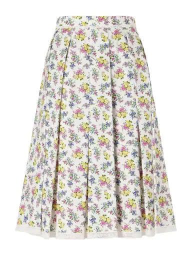 Dolce & Gabbana Pleated Floral-print Cotton-poplin Midi Skirt | Thumbnail 1 Dolce & Gabbana Pleated Floral-print Cotton-poplin Midi Skirt | Thumbnail 1