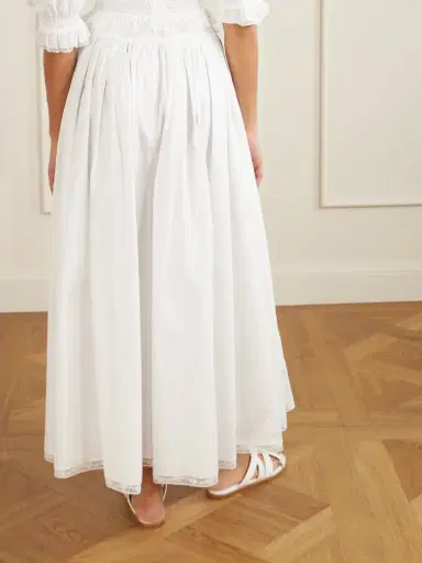 Dolce & Gabbana Pleated Cotton-blend Drawstring Maxi Skirt | Thumbnail 3 Dolce & Gabbana Pleated Cotton-blend Drawstring Maxi Skirt | Thumbnail 3