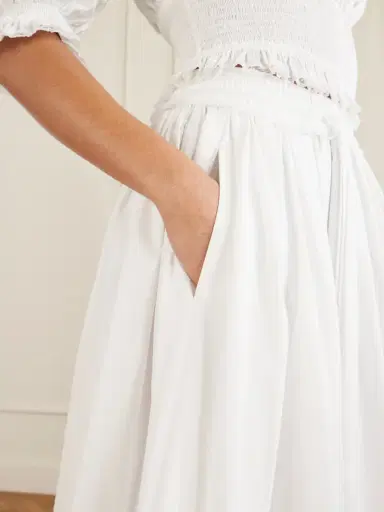 Dolce & Gabbana Pleated Cotton-blend Drawstring Maxi Skirt | Thumbnail 4 Dolce & Gabbana Pleated Cotton-blend Drawstring Maxi Skirt | Thumbnail 4