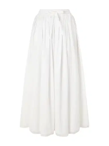 Dolce & Gabbana Pleated Cotton-blend Drawstring Maxi Skirt | Thumbnail 1 Dolce & Gabbana Pleated Cotton-blend Drawstring Maxi Skirt | Thumbnail 1