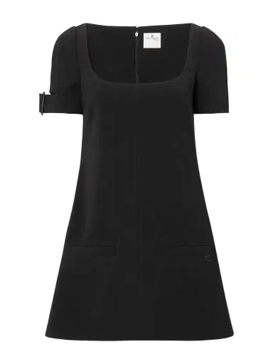 Courrèges Buckled Crepe Mini Dress | Thumbnail 1 Courrèges Buckled Crepe Mini Dress | Thumbnail 1
