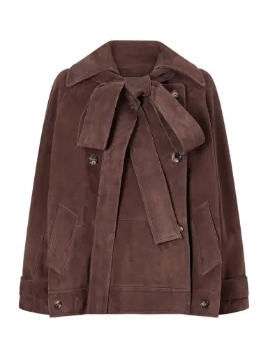Loewe Double-breasted Suede Jacket | Thumbnail 1 Loewe Double-breasted Suede Jacket | Thumbnail 1