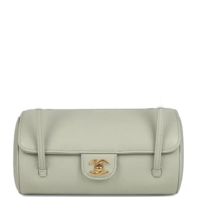 Chanel Preppy Coco Bowling Bag Light Green Shiny Caviar Brushed Gold Hardware Chanel Preppy Coco Bowling Bag Light Green Shiny Caviar Brushed Gold Hardware