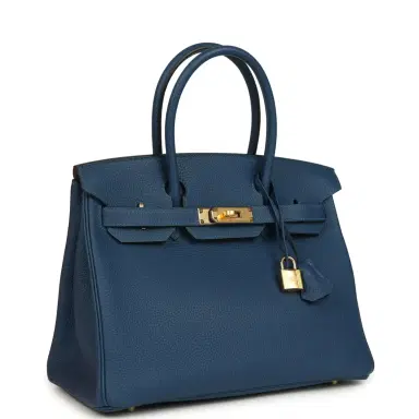 HERMÈS Hermes Birkin 30 Deep Bleu Togo Gold Hardware | Thumbnail 2 HERMÈS Hermes Birkin 30 Deep Bleu Togo Gold Hardware | Thumbnail 2
