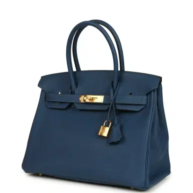 HERMÈS Hermes Birkin 30 Deep Bleu Togo Gold Hardware | Thumbnail 5 HERMÈS Hermes Birkin 30 Deep Bleu Togo Gold Hardware | Thumbnail 5