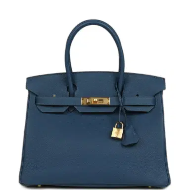 HERMÈS Hermes Birkin 30 Deep Bleu Togo Gold Hardware | Thumbnail 1 HERMÈS Hermes Birkin 30 Deep Bleu Togo Gold Hardware | Thumbnail 1