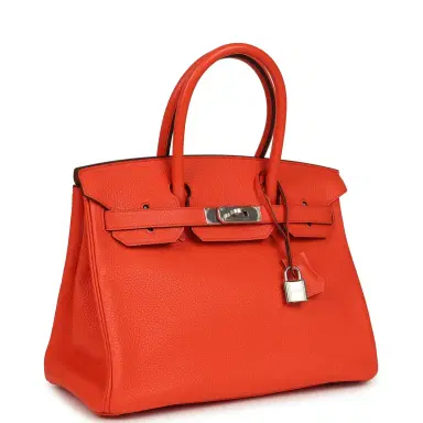 HERMÈS Hermes Birkin 30 Orange Poppy Togo Palladium Hardware | Thumbnail 2 HERMÈS Hermes Birkin 30 Orange Poppy Togo Palladium Hardware | Thumbnail 2
