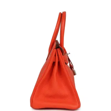 HERMÈS Hermes Birkin 30 Orange Poppy Togo Palladium Hardware | Thumbnail 3 HERMÈS Hermes Birkin 30 Orange Poppy Togo Palladium Hardware | Thumbnail 3