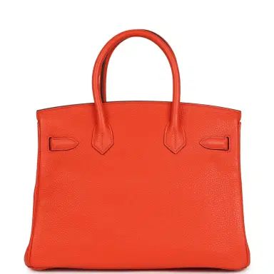 HERMÈS Hermes Birkin 30 Orange Poppy Togo Palladium Hardware | Thumbnail 4 HERMÈS Hermes Birkin 30 Orange Poppy Togo Palladium Hardware | Thumbnail 4