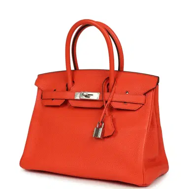 HERMÈS Hermes Birkin 30 Orange Poppy Togo Palladium Hardware | Thumbnail 5 HERMÈS Hermes Birkin 30 Orange Poppy Togo Palladium Hardware | Thumbnail 5