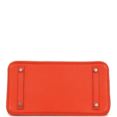 HERMÈS Hermes Birkin 30 Orange Poppy Togo Palladium Hardware | Thumbnail 6 HERMÈS Hermes Birkin 30 Orange Poppy Togo Palladium Hardware | Thumbnail 6