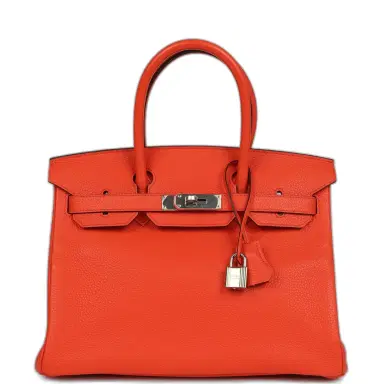 HERMÈS Hermes Birkin 30 Orange Poppy Togo Palladium Hardware | Thumbnail 1 HERMÈS Hermes Birkin 30 Orange Poppy Togo Palladium Hardware | Thumbnail 1