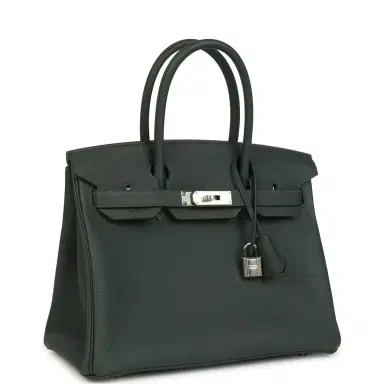 HERMÈS Hermes Birkin 30 Vert Mangrove Togo Palladium Hardware | Thumbnail 2 HERMÈS Hermes Birkin 30 Vert Mangrove Togo Palladium Hardware | Thumbnail 2