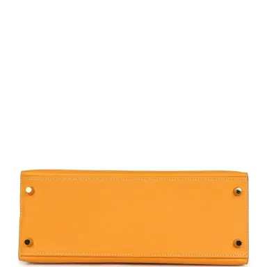 HERMÈS Pre-owned Hermes Special Order (HSS) Kelly Sellier 28 Jaune Ambre and Etoupe Epsom Brushed Gold Hardware | Thumbnail 6 HERMÈS Pre-owned Hermes Special Order (HSS) Kelly Sellier 28 Jaune Ambre and Etoupe Epsom Brushed Gold Hardware | Thumbnail 6