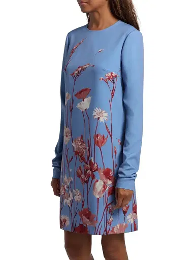Lela Rose Women's Kelly Floral Crêpe Minidress | Thumbnail 4 Lela Rose Women's Kelly Floral Crêpe Minidress | Thumbnail 4