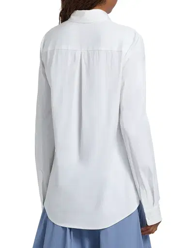 Lela Rose Women's Drop Flower Cotton Poplin Shirt - White | Thumbnail 5 Lela Rose Women's Drop Flower Cotton Poplin Shirt - White | Thumbnail 5