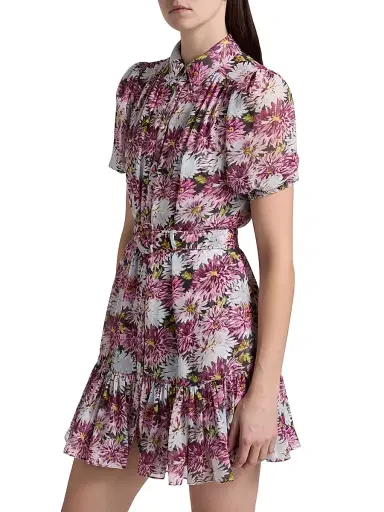 Cinq à Sept Women's Halbini Dahlia Print Minidress - Lavender Crystal Multi | Thumbnail 4 Cinq à Sept Women's Halbini Dahlia Print Minidress - Lavender Crystal Multi | Thumbnail 4