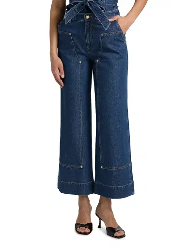 Cinq à Sept Women's Ryker Wide-Leg Cropped Jeans - Tide | Thumbnail 3 Cinq à Sept Women's Ryker Wide-Leg Cropped Jeans - Tide | Thumbnail 3