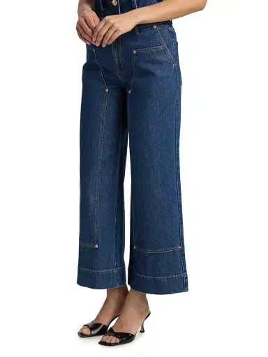 Cinq à Sept Women's Ryker Wide-Leg Cropped Jeans - Tide | Thumbnail 4 Cinq à Sept Women's Ryker Wide-Leg Cropped Jeans - Tide | Thumbnail 4