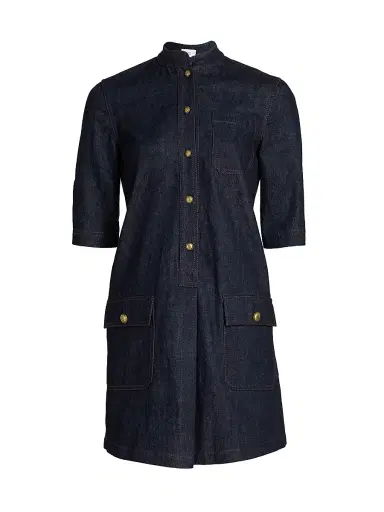 Adam Lippes Women's Lauder Denim Shirtdress - Indigo | Thumbnail 1 Adam Lippes Women's Lauder Denim Shirtdress - Indigo | Thumbnail 1
