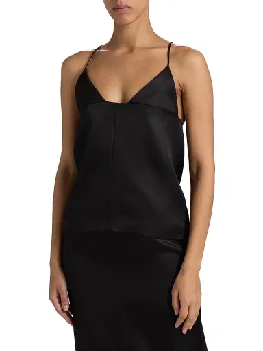 Brandon Maxwell Women's Bridges Virgin Wool-Silk Tank - Black - Size 10 | Thumbnail 3 Brandon Maxwell Women's Bridges Virgin Wool-Silk Tank - Black - Size 10 | Thumbnail 3