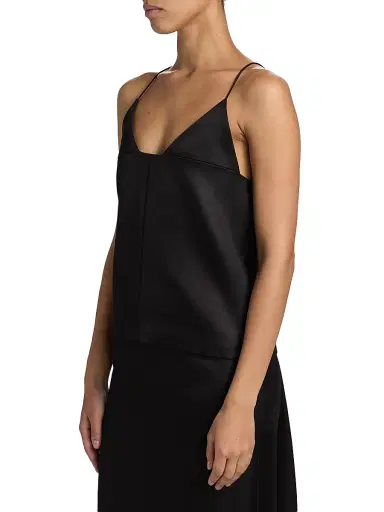 Brandon Maxwell Women's Bridges Virgin Wool-Silk Tank - Black - Size 10 | Thumbnail 4 Brandon Maxwell Women's Bridges Virgin Wool-Silk Tank - Black - Size 10 | Thumbnail 4