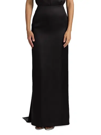 Brandon Maxwell Women's The Monroe High-Low Satin Maxi Skirt - Black - Size 6 | Thumbnail 3 Brandon Maxwell Women's The Monroe High-Low Satin Maxi Skirt - Black - Size 6 | Thumbnail 3