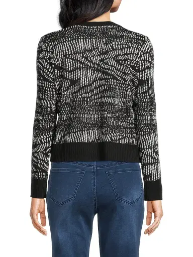 Misook Women's Abstract Animal Print Soft Knit Sweater - Black White - Size XXL | Thumbnail 5 Misook Women's Abstract Animal Print Soft Knit Sweater - Black White - Size XXL | Thumbnail 5