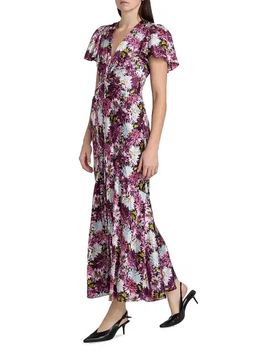 Cinq à Sept Women's Kordyn Dahlia Print Maxi Dress - Lavender Crystal Multi | Thumbnail 2 Cinq à Sept Women's Kordyn Dahlia Print Maxi Dress - Lavender Crystal Multi | Thumbnail 2