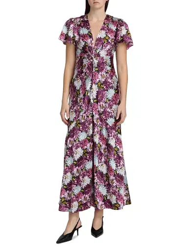 Cinq à Sept Women's Kordyn Dahlia Print Maxi Dress - Lavender Crystal Multi | Thumbnail 3 Cinq à Sept Women's Kordyn Dahlia Print Maxi Dress - Lavender Crystal Multi | Thumbnail 3