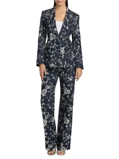 Cinq à Sept Women's Cheyenne Embellished Embroidered Denim Blazer - Indigo Multi | Thumbnail 2 Cinq à Sept Women's Cheyenne Embellished Embroidered Denim Blazer - Indigo Multi | Thumbnail 2