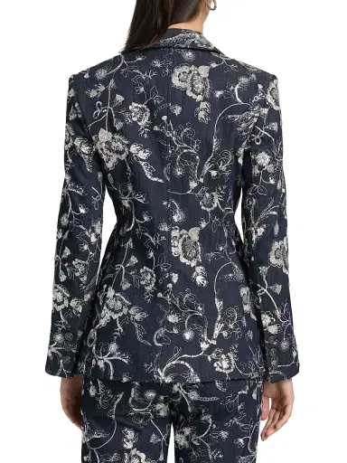 Cinq à Sept Women's Cheyenne Embellished Embroidered Denim Blazer - Indigo Multi | Thumbnail 5 Cinq à Sept Women's Cheyenne Embellished Embroidered Denim Blazer - Indigo Multi | Thumbnail 5