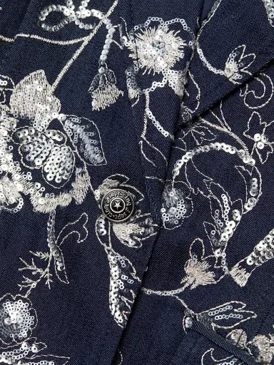 Cinq à Sept Women's Cheyenne Embellished Embroidered Denim Blazer - Indigo Multi | Thumbnail 7 Cinq à Sept Women's Cheyenne Embellished Embroidered Denim Blazer - Indigo Multi | Thumbnail 7