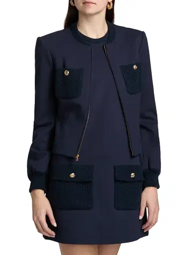 Cinq à Sept Women's Paulette Solid Jacket - Navy | Thumbnail 3 Cinq à Sept Women's Paulette Solid Jacket - Navy | Thumbnail 3