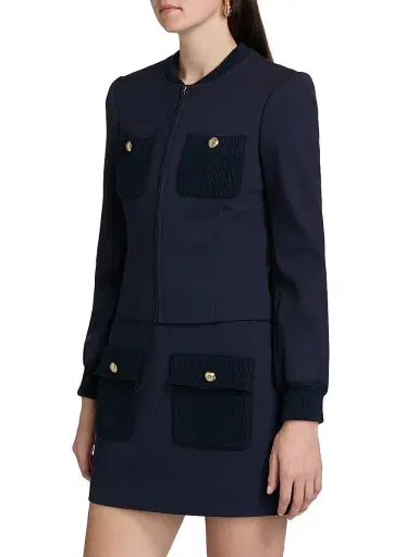 Cinq à Sept Women's Paulette Solid Jacket - Navy | Thumbnail 4 Cinq à Sept Women's Paulette Solid Jacket - Navy | Thumbnail 4