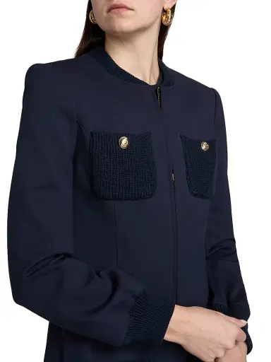 Cinq à Sept Women's Paulette Solid Jacket - Navy | Thumbnail 6 Cinq à Sept Women's Paulette Solid Jacket - Navy | Thumbnail 6