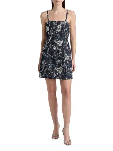 Cinq à Sept Women's Zach Garden Embroidered Denim Minidress | Thumbnail 2 Cinq à Sept Women's Zach Garden Embroidered Denim Minidress | Thumbnail 2