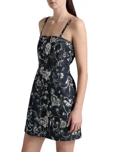 Cinq à Sept Women's Zach Garden Embroidered Denim Minidress | Thumbnail 4 Cinq à Sept Women's Zach Garden Embroidered Denim Minidress | Thumbnail 4