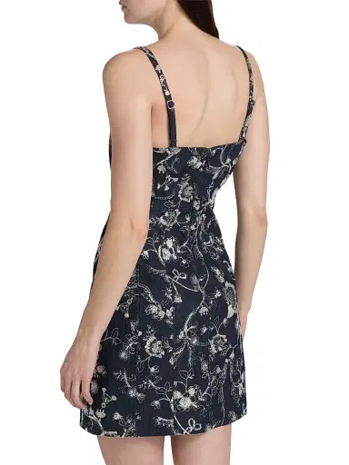 Cinq à Sept Women's Zach Garden Embroidered Denim Minidress | Thumbnail 5 Cinq à Sept Women's Zach Garden Embroidered Denim Minidress | Thumbnail 5