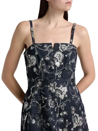Cinq à Sept Women's Zach Garden Embroidered Denim Minidress | Thumbnail 6 Cinq à Sept Women's Zach Garden Embroidered Denim Minidress | Thumbnail 6