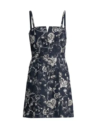 Cinq à Sept Women's Zach Garden Embroidered Denim Minidress | Thumbnail 1 Cinq à Sept Women's Zach Garden Embroidered Denim Minidress | Thumbnail 1