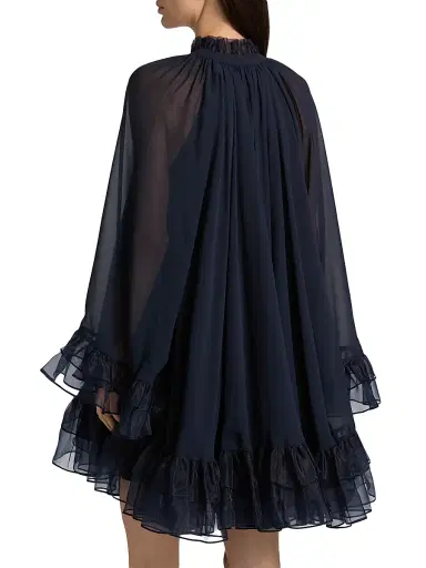 Cinq à Sept Women's Clairette Ruffled Minidress - Navy | Thumbnail 5 Cinq à Sept Women's Clairette Ruffled Minidress - Navy | Thumbnail 5