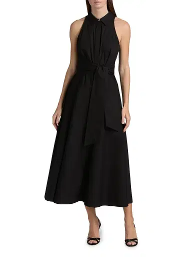 Toccin Women's Chelsea Cotton Tie-Waist Midi-Shirtdress - Jet | Thumbnail 3 Toccin Women's Chelsea Cotton Tie-Waist Midi-Shirtdress - Jet | Thumbnail 3